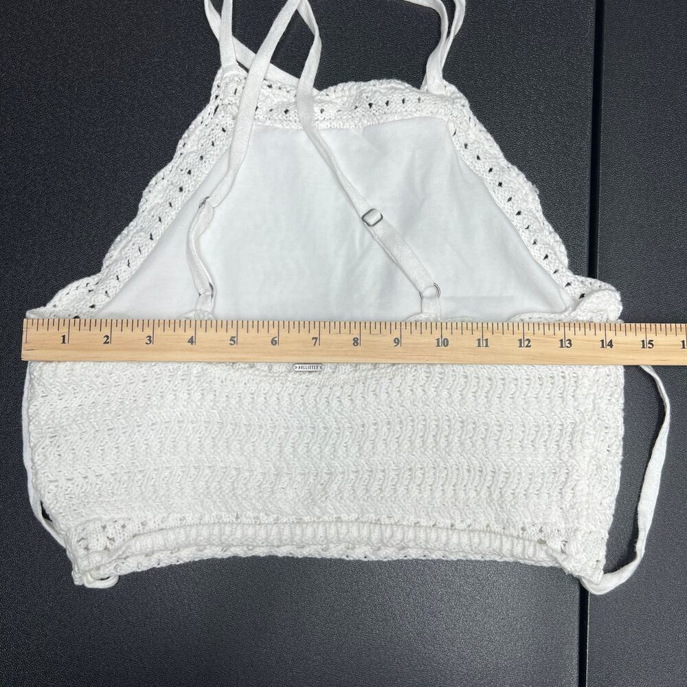 Hollister Juniors Crochet Cropped Top Medium Flirty Girly Coquette Beach Coastal - Picture 11 of 14